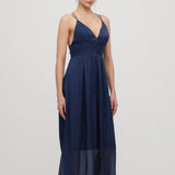 Avatud Seljaga Sügava V-Kaelusega Midi Kleit