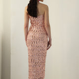 Diamante Riided Midi Kleit Roosa