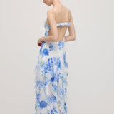 Lilleline Prindiga Ruffle Seljataha Midi Kleid
