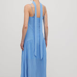 Midi Kleid Sügava Ees ja Rüüsäärtega