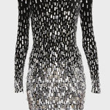 Mini Kleid mit Degradee Kristall-Effekt