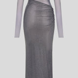 Hall Lilla Off-Shoulder Diamante Maxi Dress
