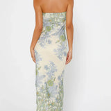 Prinditud Õlata Slit Midi Kleid