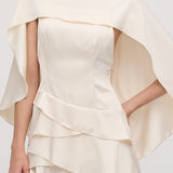 Satiinist Kappa Kaheosaline Mini Kleid