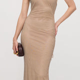Detailne Halterneck Maxi Kleit