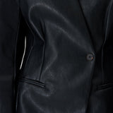 Vegan Nahk Blazer Mustas