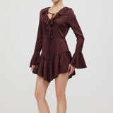 Rüüstatud satiinist mini kleit