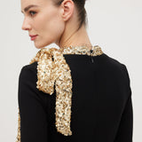 Mini Kleid mit Glänzender Schleife