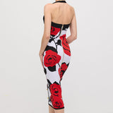 Patterned Jacquard Knit Midi Dress
