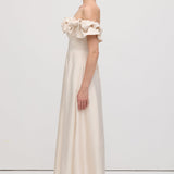 Õlavarre Rüüs Satin Midi Kleid