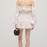 Lace-Up Mini Dress with Two-Piece Checkered Set