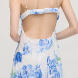 Lilleline Prindiga Ruffle Seljataha Midi Kleid