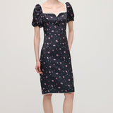 Lilleline Puff Sleeve Midi Kleid