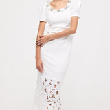 Kaunistatud Appliqué Lõike Midi Kleid