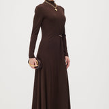 Maxi Kleid mit Metallic-Dekor aus Jersey