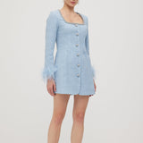 Glittering Boucle Mini Dress with Sleeves
