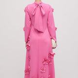 Pika Varrukaga Lilleline Midi Kleid