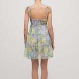 Mini Kleid mit Lilleline Muster und Smock-Details