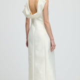 Asümmeetrilise Kaelusega Lõhikuga Midi Kleit