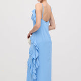 Viskoosist midi kleit Käteta rüüsiga