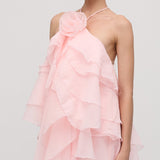 Roosa kihiline halteri mini kleit