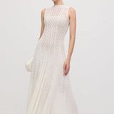 Elegantne Pointelle Varrukateta Maxi Kleid