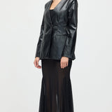 Vegan Nahk Blazer Mustas