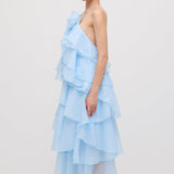 Sinine Maxi Kleid Halter Kaelusega