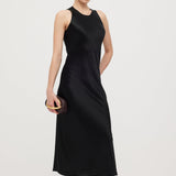Satiinist Kootud Midi Kleid