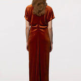 Vask Kallutatud Samet Maxi Kleit