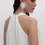 Tikkitud Ramie Midi Kleid