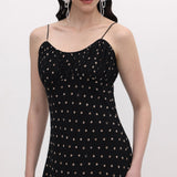 Polka Dot Chiffon Slip Midi Kleit