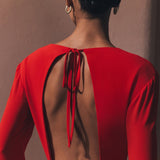 Avatud Seljaga Mansettidega Mini Kleid