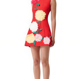 Punane Kuldne Mini Kleid