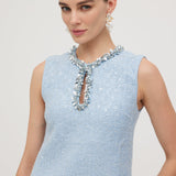 Glänzendes Boucle Mini Kleid