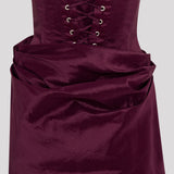 Taffeta Pluum Värvi Õlakuprite Corset Mini Kleit