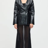 Vegan Nahk Blazer Mustas