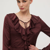 Rüüstatud satiinist mini kleit