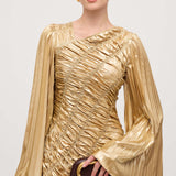 Metalliline Maxi Kleid Kuldse Värviga
