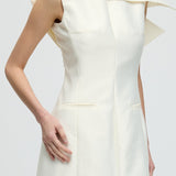 Asümmeetrilise Kaelusega Lõhikuga Midi Kleit