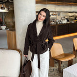 Sügisene Jakki Tumedast Pruunist Suede'ist