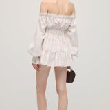 Lace-Up Mini Dress with Two-Piece Checkered Set