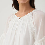 Mini Dress with Ruffled Tiered Design and Puff Sleeves