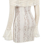 Retro Lilleline Mini Kleit Õlavarrele