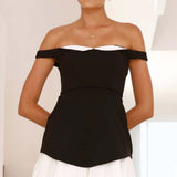 Õlgadelt Avatud Mini Kleid