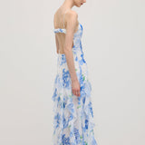 Lilleline Prindiga Ruffle Seljataha Midi Kleid