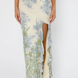 Prinditud Õlata Slit Midi Kleid