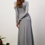 Stiilne Fikseeritud Drapeeritud Maxi Kleid