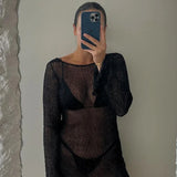 Seljast Avatud Mini Kleit Kootud