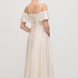 Ruffle Satin Midi Kleit